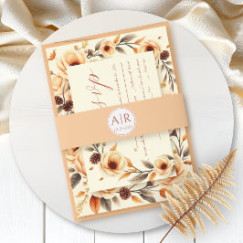 Einfache und elegante Initialen für die Hochzeit Einladungsbanderole