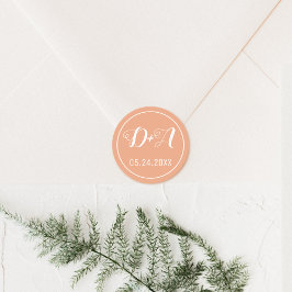 Einfache und elegante Initialen für die Hochzeit Runder Aufkleber