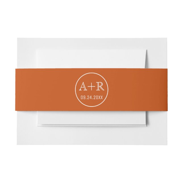 Einfache und elegante Initialen verbrannt orange H Einladungsbanderole (Vorderseite Beispiel)