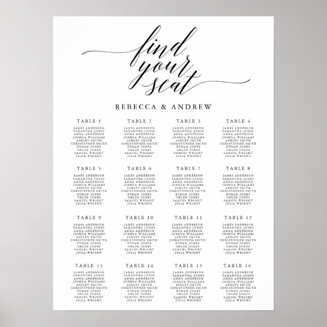 Einfache und elegante kalligraphische Hochzeitssti Poster (Vorne)