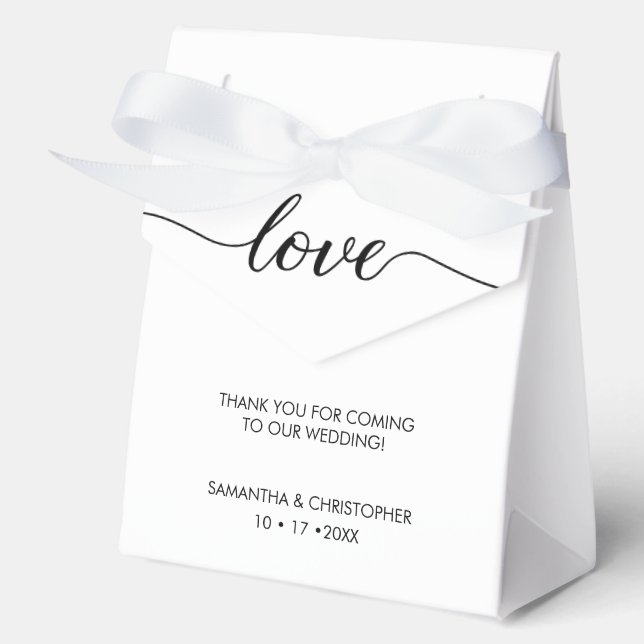 Einfache und elegante Liebe Wedding ScrIpt Persona Geschenkschachtel (Vorderseite)