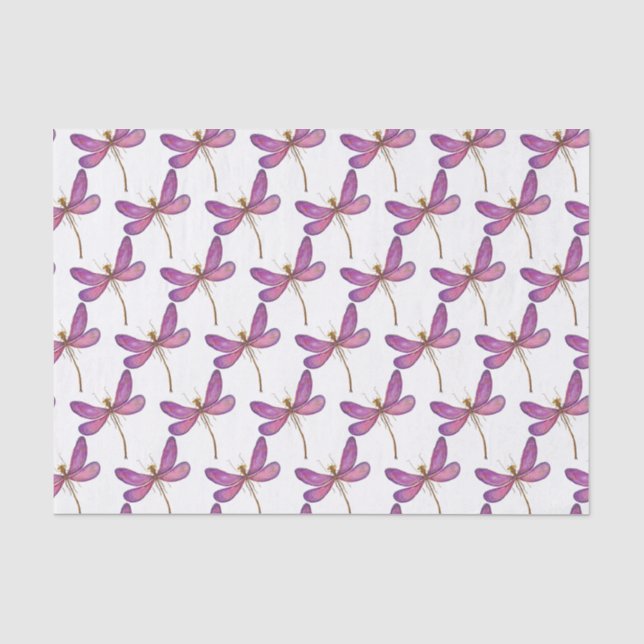 Einfache und elegante Lila Libelle Seidenpapier (Vorderseite)