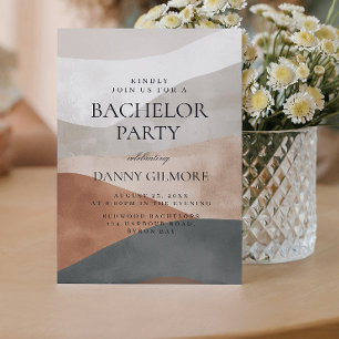 Einfache und elegante, mehrfarbige Bachelor Party Einladung