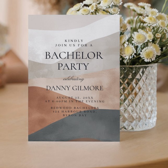 Einfache und elegante, mehrfarbige Bachelor Party Einladung (Von Creator hochgeladen)