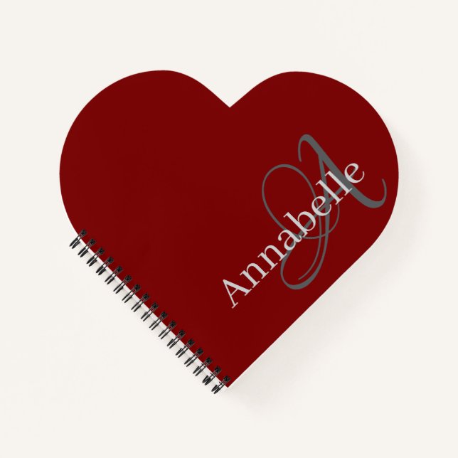 Einfache und elegante Monogram und Name Planner Notizbuch (Vorderseite)