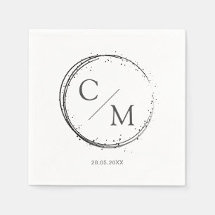 Einfache und elegante Monogramm Serviette Napkins