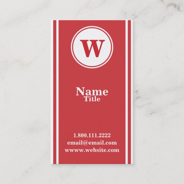Einfache und elegante Monogramm-Visitenkarte Visitenkarte (Vorderseite)