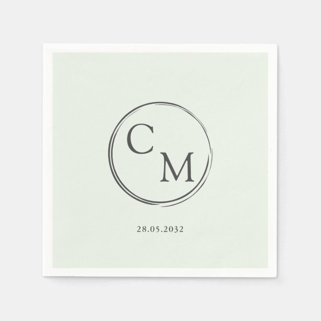 Einfache und elegante Monogrammserviette Serviette (Vorderseite)