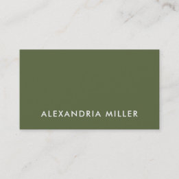 Einfache und elegante Olive Green Visitenkarte