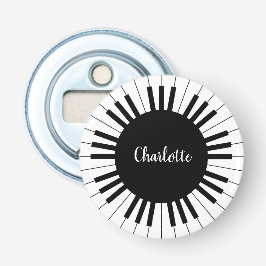 Einfache und elegante Piano-Tastatur in Schwarz un Flaschenöffner