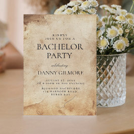 Einfache und elegante Rustikale Bachelor Party Einladung