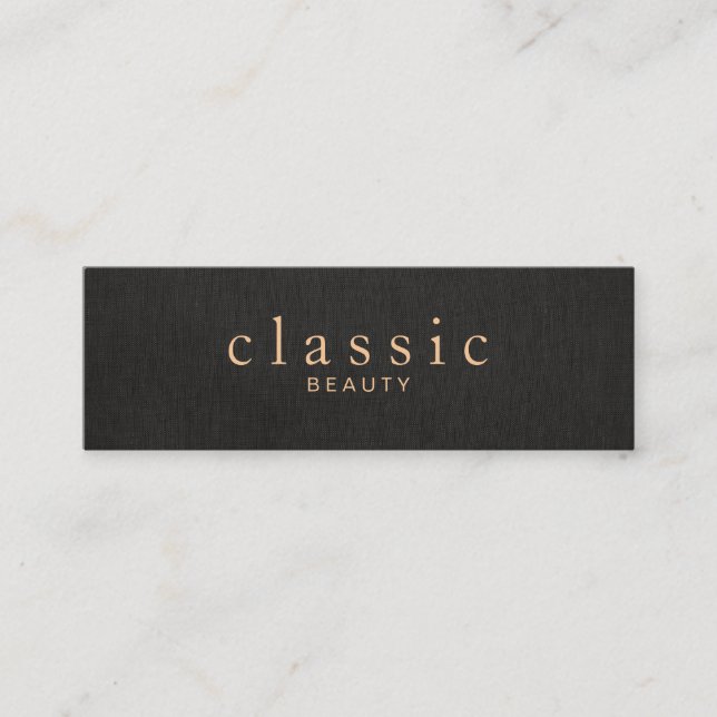 Einfache und elegante Schönheit Schwarze Linen Loo Mini Visitenkarte (Vorderseite)