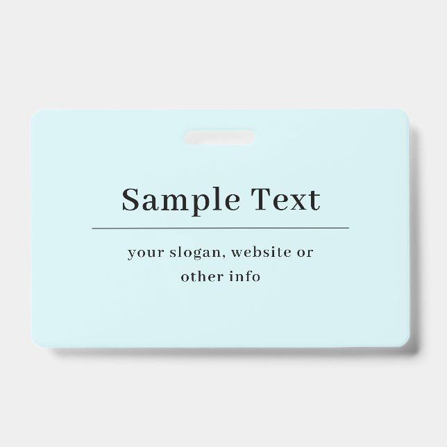 Einfache und elegante Textvorlage | Babyblau Ausweis (Vorderseite)