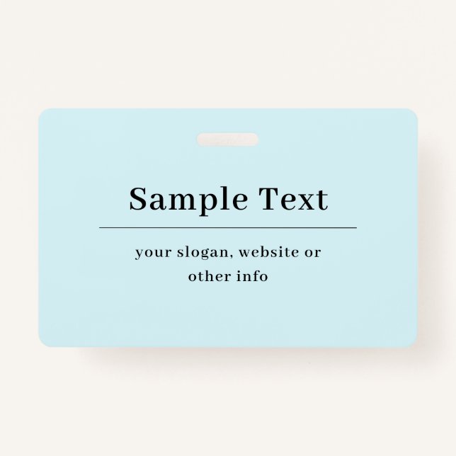 Einfache und elegante Textvorlage | Babyblau Ausweis (Vorderseite)