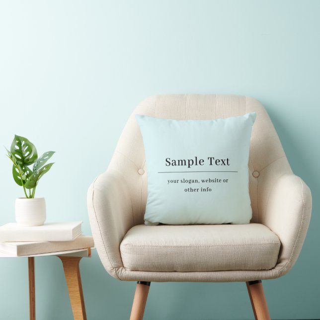 Einfache und elegante Textvorlage | Babyblau Kissen (Stuhl )