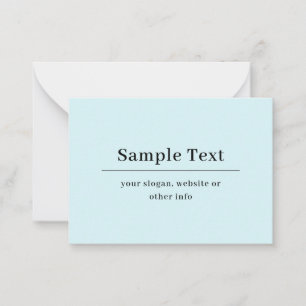 Einfache und elegante Textvorlage   Babyblau Mitteilungskarte