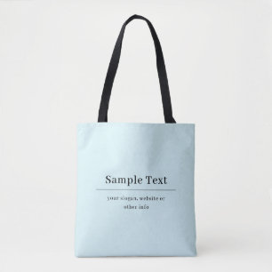 Einfache und elegante Textvorlage Babyblau Tasche