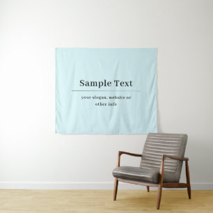Einfache und elegante Textvorlage   Babyblau Wandteppich
