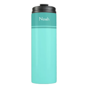 Einfache und Hübsche Aquamarine Blauer Streifen In Thermosbecher