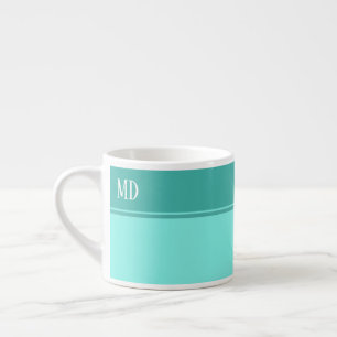 Einfache und Hübsche Aquamarine Blauer Streifen Mo Espressotasse