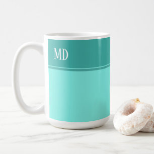 Einfache und Hübsche Aquamarine Blauer Streifen Mo Kaffeetasse