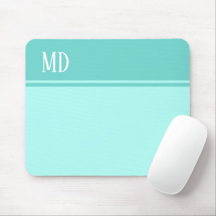 Einfache und Hübsche Aquamarine Blauer Streifen Mo Mousepad