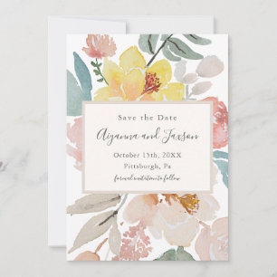 Einfache und Hübsche Blumenhochzeit Save The Date