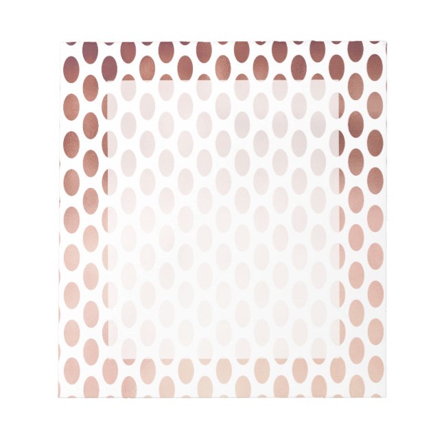 einfache und klare Imitate Rose Goldpolka-Punktmus Notizblock (Vorderseite)