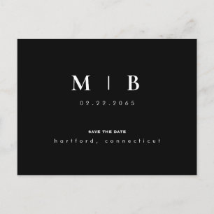 Einfache und leichte Mongram-Hochzeitdatum Gerette Ankündigungspostkarte