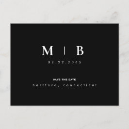 Einfache und leichte Monografie Hochzeit Sichern S Postkarte