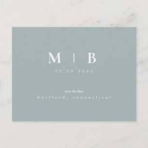 Einfache und leichte Monogramm schwaches MeerSpeic Ankündigungspostkarte