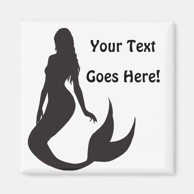 Einfache und lustige Mermaid-Silhouette Magnet (Vorne)