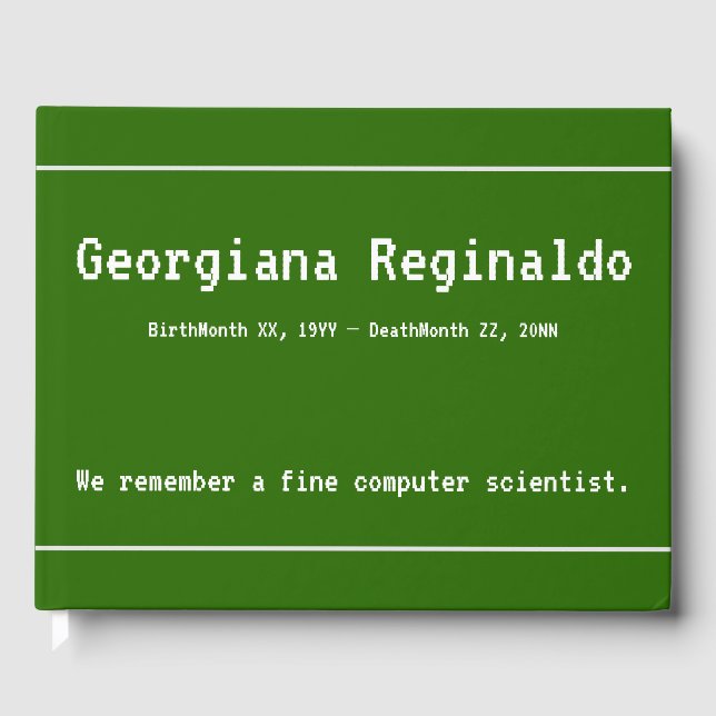 Einfache und minimale Comp Sci Condolences Gästebu Gästebuch (Vorderseite)