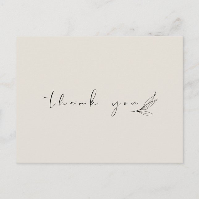 Einfache und minimale Dankeschön Card Postkarte (Vorderseite)