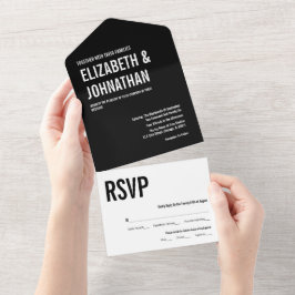 Einfache und minimale Typografie All In One Einladung