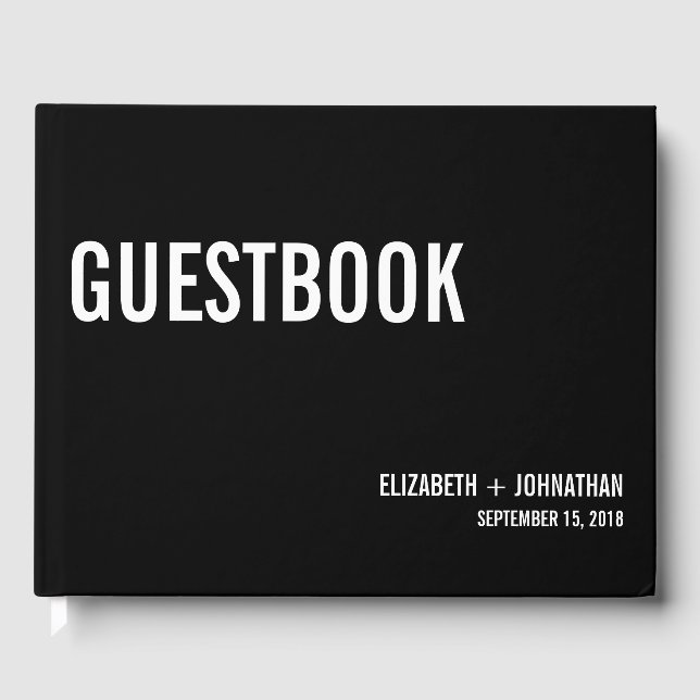 Einfache und minimale Typografie - Gästebuch (Vorderseite)