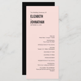 Einfache und minimale Typografie-Hochzeitsprogramm Programm