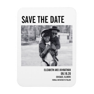 Einfache und minimale Typografie Save the Date-Kar Magnet