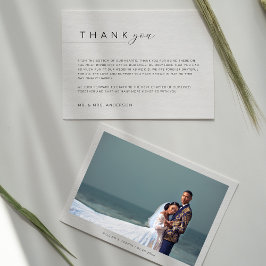 Einfache und Minimalistische Foto-Hochzeit Dankeskarte