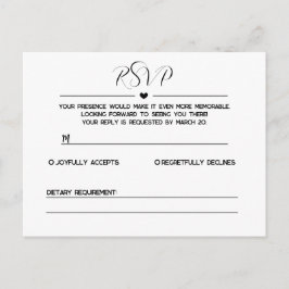 Einfache und Minimalistische RSVP-Karte Einladungspostkarte