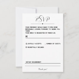 Einfache und Minimalistische RSVP-Karte RSVP Karte
