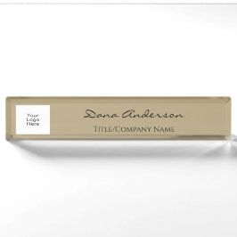 Einfache und moderne Black and Tan Desk Namplate Namensplakette
