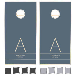 Einfache und moderne Blue Monogram Personalisiert