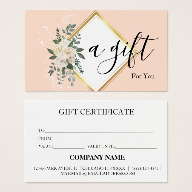 Einfache und moderne Geschenkgutschrift (Vorne & Hinten)