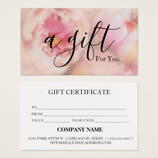 Einfache und moderne Geschenkgutschrift (Vorne & Hinten)
