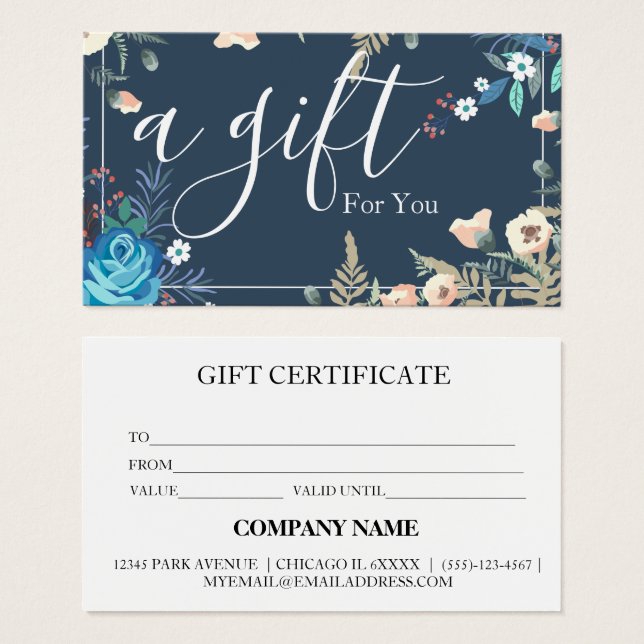 Einfache und moderne Geschenkgutschrift (Vorne & Hinten)