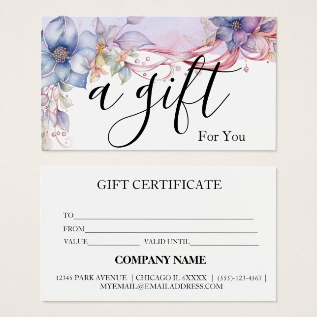 Einfache und moderne Geschenkgutschrift (Vorne & Hinten)