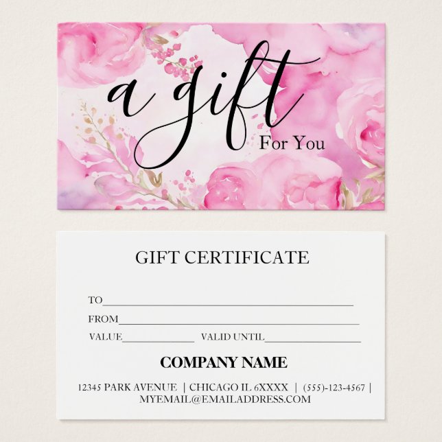 Einfache und moderne Geschenkgutschrift (Vorne & Hinten)