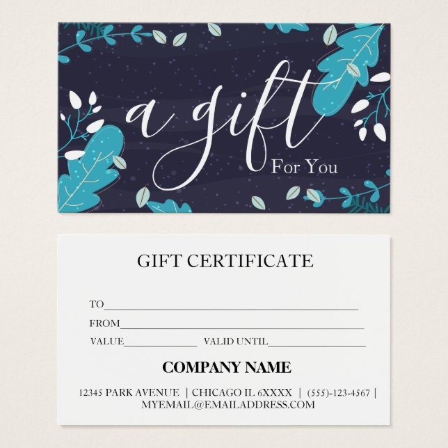 Einfache und moderne Geschenkgutschrift (Vorne & Hinten)