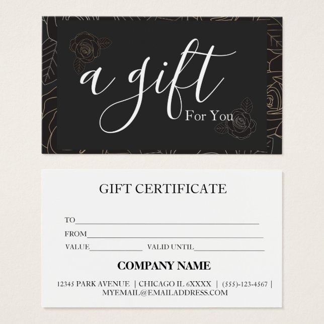 Einfache und moderne Geschenkgutschrift (Vorne & Hinten)